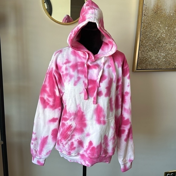 Jon Lauren Pink and White Tye Dye Hoodie - Picture 2 of 10